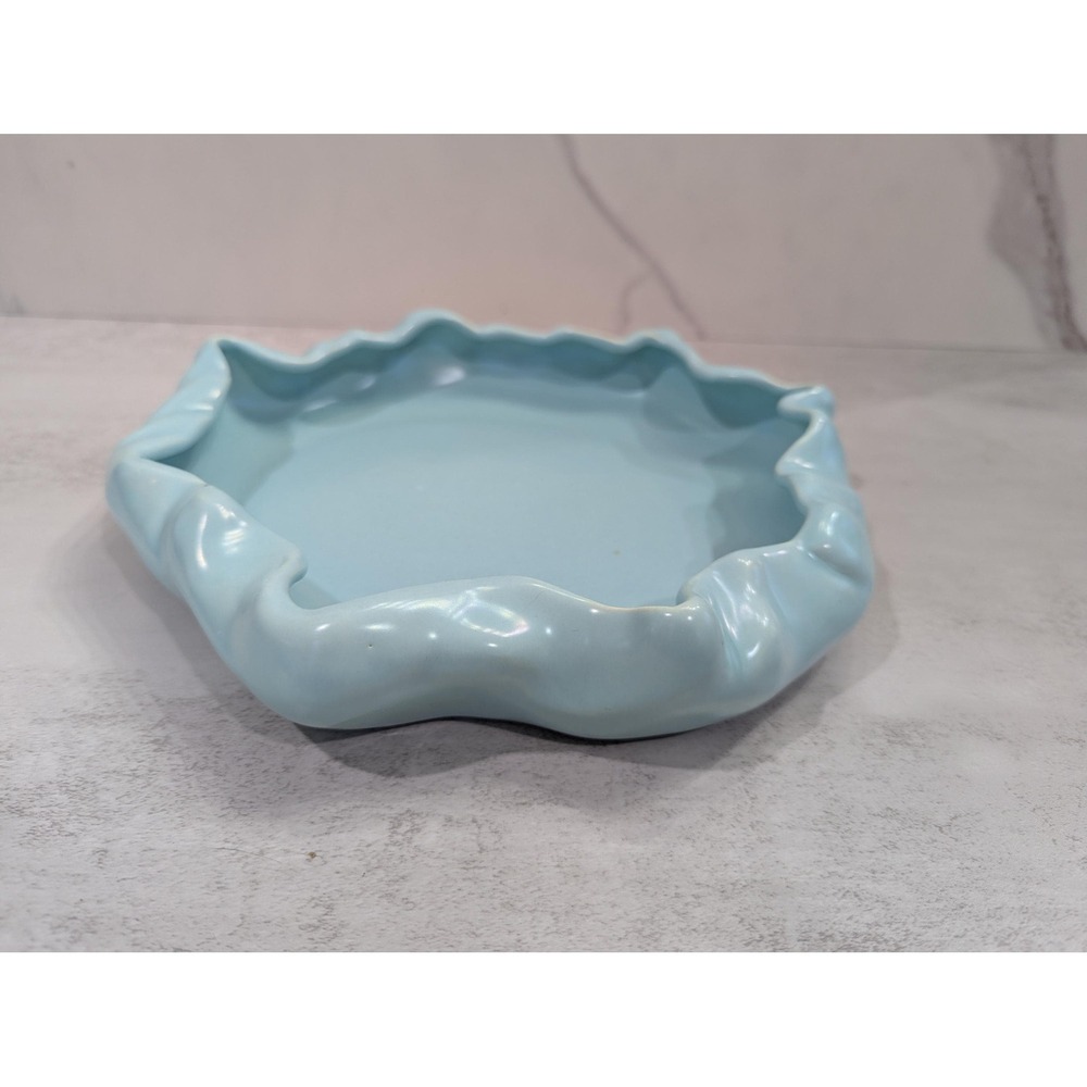 Poppy Trail Light Blue Free Form Ceramic Dish